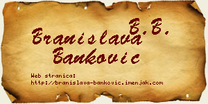 Branislava Banković vizit kartica